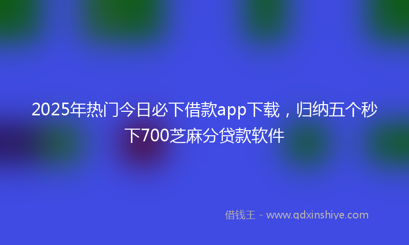 2025年热门今日必下借款app下载，归纳五个秒下700芝麻分贷款软件
