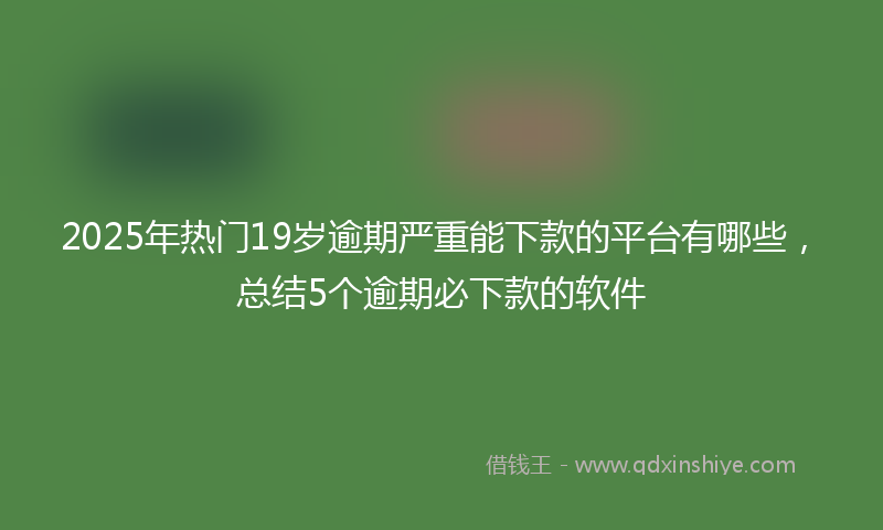 2025年热门19岁逾期严重能下款的平台有哪些，总结5个逾期必下款的软件