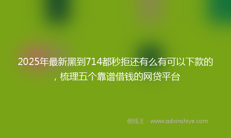 2025年最新黑到714都秒拒还有么有可以下款的，梳理五个靠谱借钱的网贷平台