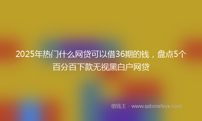 2025年热门什么网贷可以借36期的钱，盘点5个百分百下款无视黑白户网贷