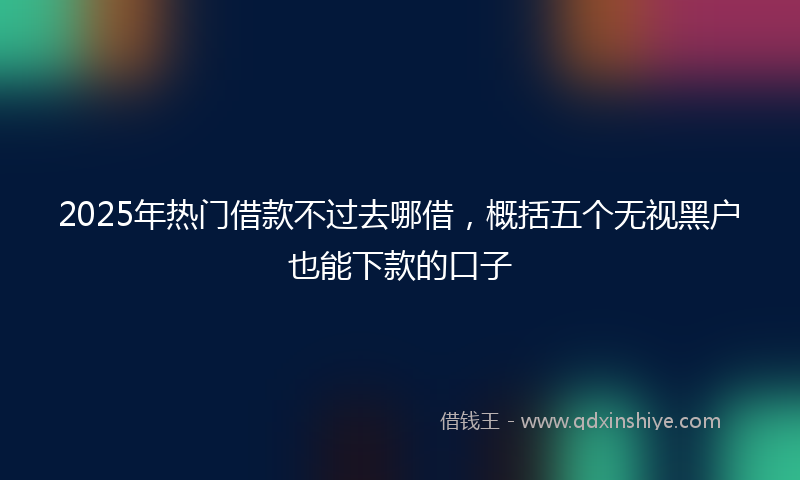 2025年热门借款不过去哪借，概括五个无视黑户也能下款的口子
