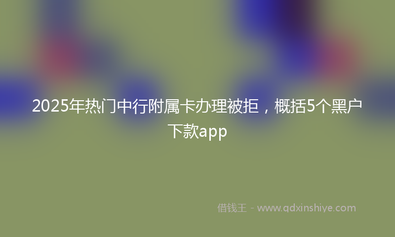 2025年热门中行附属卡办理被拒，概括5个黑户下款app