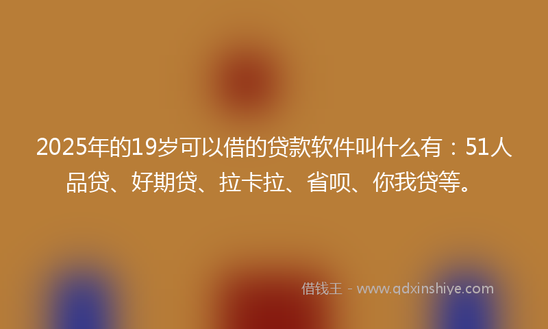 2025年的19岁可以借的贷款软件叫什么有：51人品贷、好期贷、拉卡拉、省呗、你我贷等。