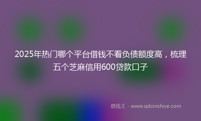 2025年热门哪个平台借钱不看负债额度高，梳理五个芝麻信用600贷款口子