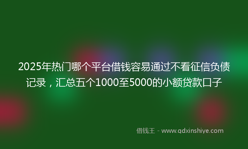 2025年热门哪个平台借钱容易通过不看征信负债记录，汇总五个1000至5000的小额贷款口子