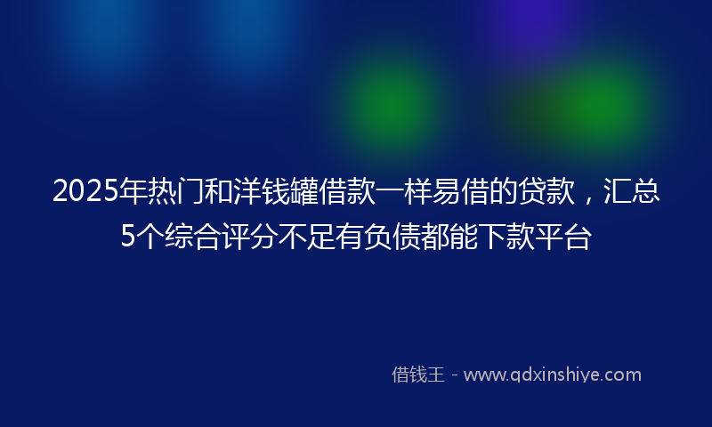 2025年热门和洋钱罐借款一样易借的贷款，汇总5个综合评分不足有负债都能下款平台