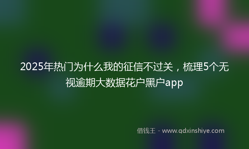 2025年热门为什么我的征信不过关，梳理5个无视逾期大数据花户黑户app