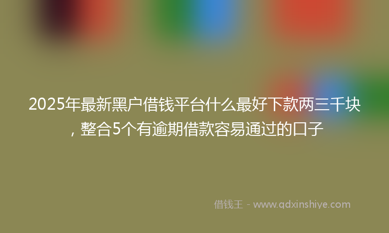 2025年最新黑户借钱平台什么最好下款两三千块，整合5个有逾期借款容易通过的口子