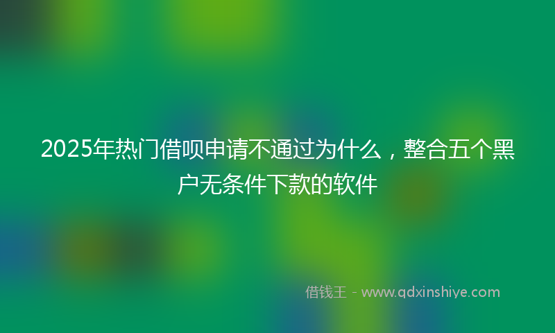 2025年热门借呗申请不通过为什么，整合五个黑户无条件下款的软件