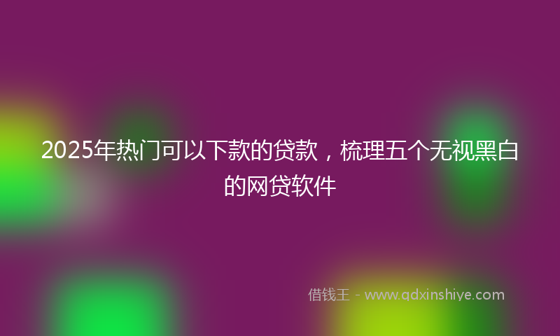 2025年热门可以下款的贷款，梳理五个无视黑白的网贷软件