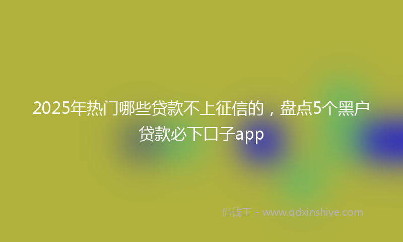 2025年热门哪些贷款不上征信的，盘点5个黑户贷款必下口子app