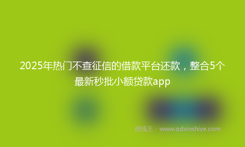 2025年热门不查征信的借款平台还款，整合5个最新秒批小额贷款app