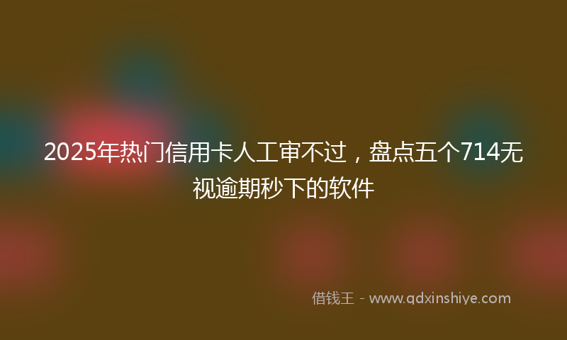 2025年热门信用卡人工审不过，盘点五个714无视逾期秒下的软件