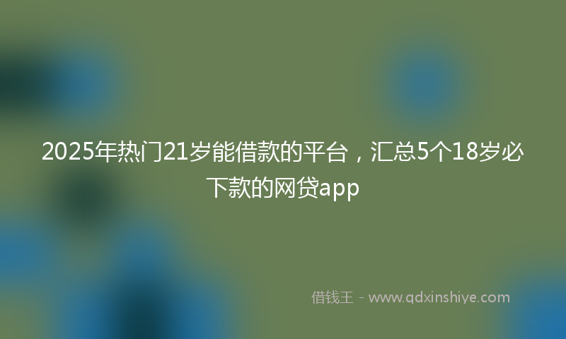 2025年热门21岁能借款的平台，汇总5个18岁必下款的网贷app