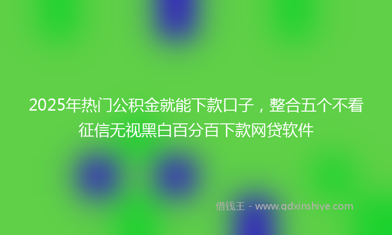 2025年热门公积金就能下款口子，整合五个不看征信无视黑白百分百下款网贷软件