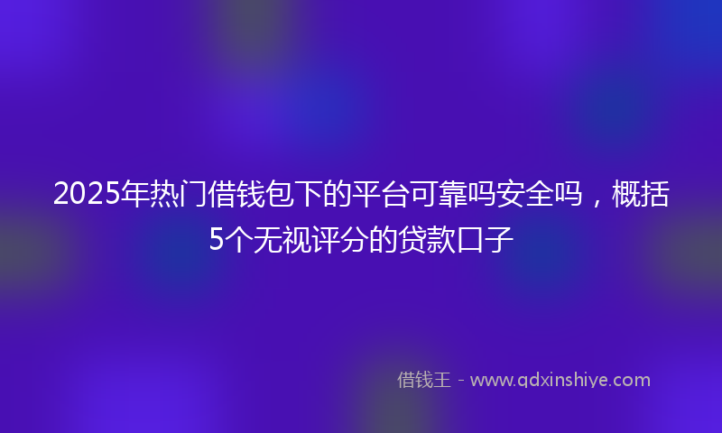 2025年热门借钱包下的平台可靠吗安全吗，概括5个无视评分的贷款口子
