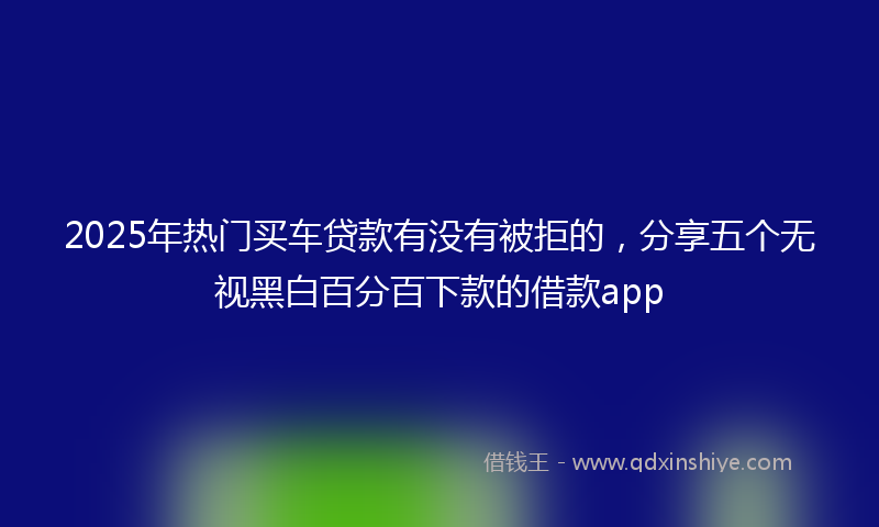 2025年热门买车贷款有没有被拒的，分享五个无视黑白百分百下款的借款app