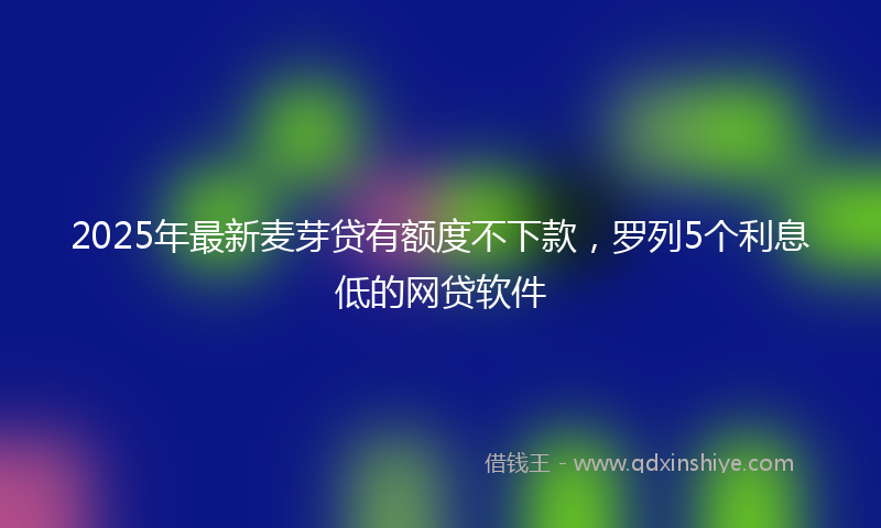 2025年最新麦芽贷有额度不下款，罗列5个利息低的网贷软件