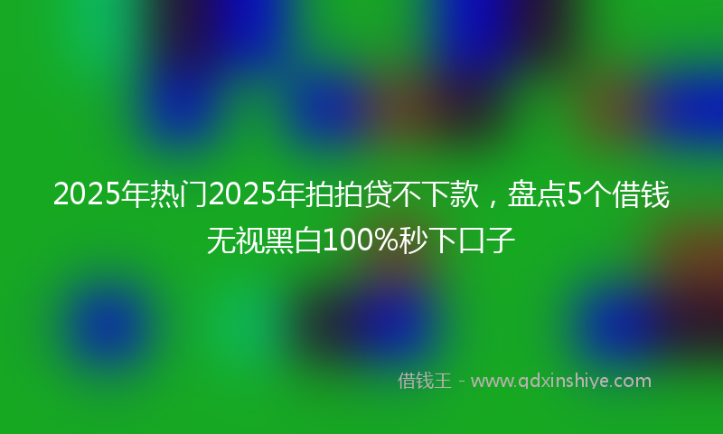 2025年热门2025年拍拍贷不下款，盘点5个借钱无视黑白100%秒下口子