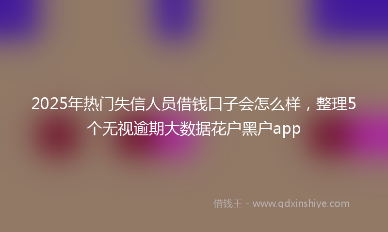 2025年热门失信人员借钱口子会怎么样，整理5个无视逾期大数据花户黑户app