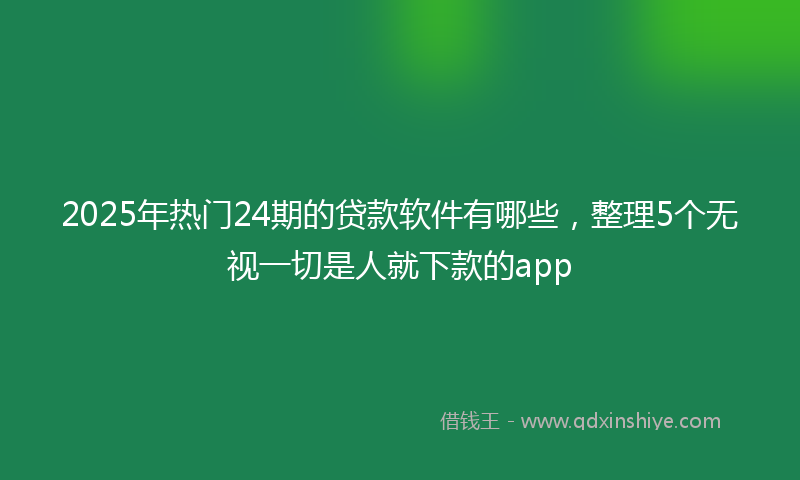 2025年热门24期的贷款软件有哪些，整理5个无视一切是人就下款的app