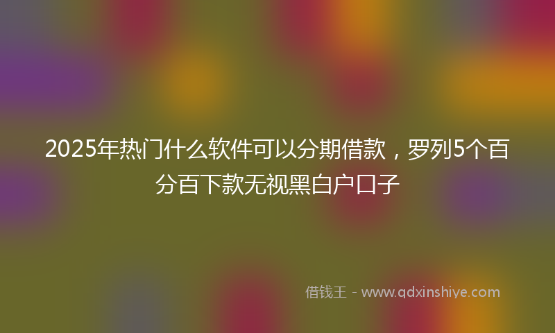 2025年热门什么软件可以分期借款，罗列5个百分百下款无视黑白户口子