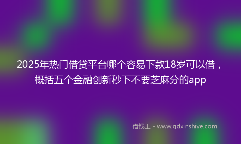 2025年热门借贷平台哪个容易下款18岁可以借，概括五个金融创新秒下不要芝麻分的app