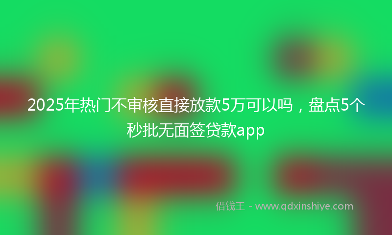 2025年热门不审核直接放款5万可以吗，盘点5个秒批无面签贷款app