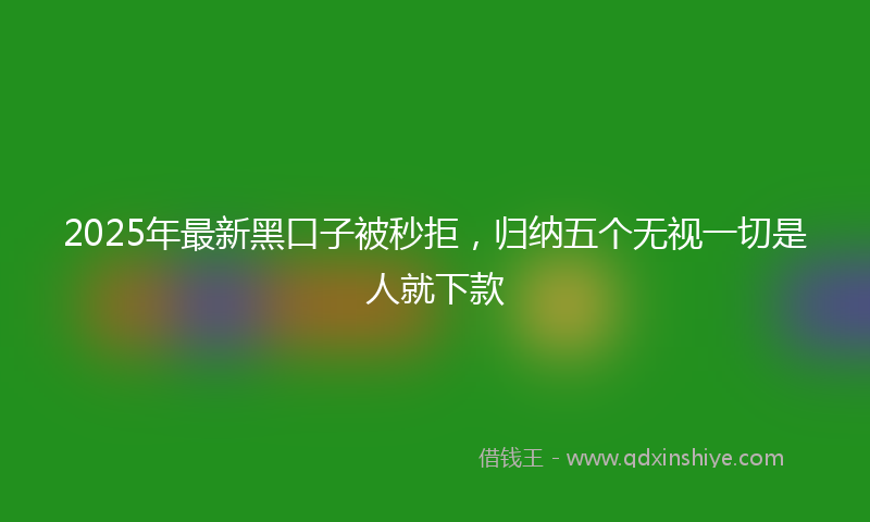 2025年最新黑口子被秒拒，归纳五个无视一切是人就下款