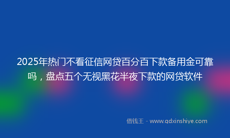 2025年热门不看征信网贷百分百下款备用金可靠吗，盘点五个无视黑花半夜下款的网贷软件