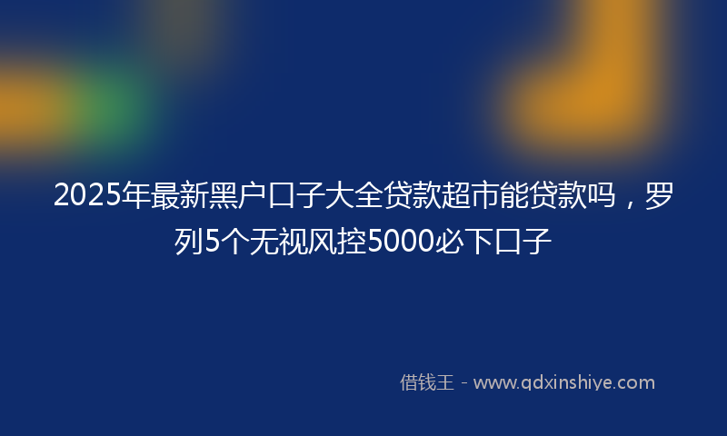 2025年最新黑户口子大全贷款超市能贷款吗，罗列5个无视风控5000必下口子