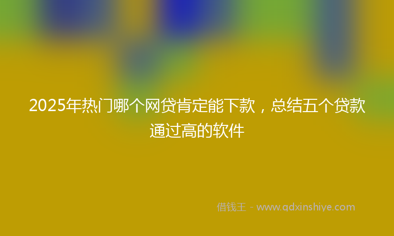 2025年热门哪个网贷肯定能下款，总结五个贷款通过高的软件