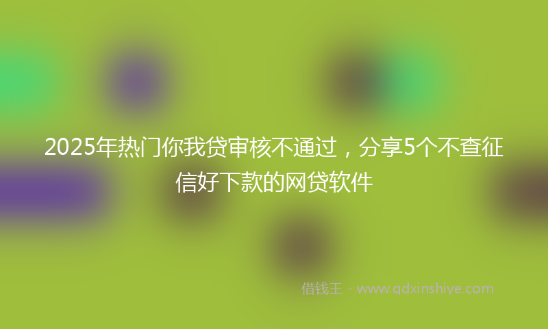 2025年热门你我贷审核不通过，分享5个不查征信好下款的网贷软件