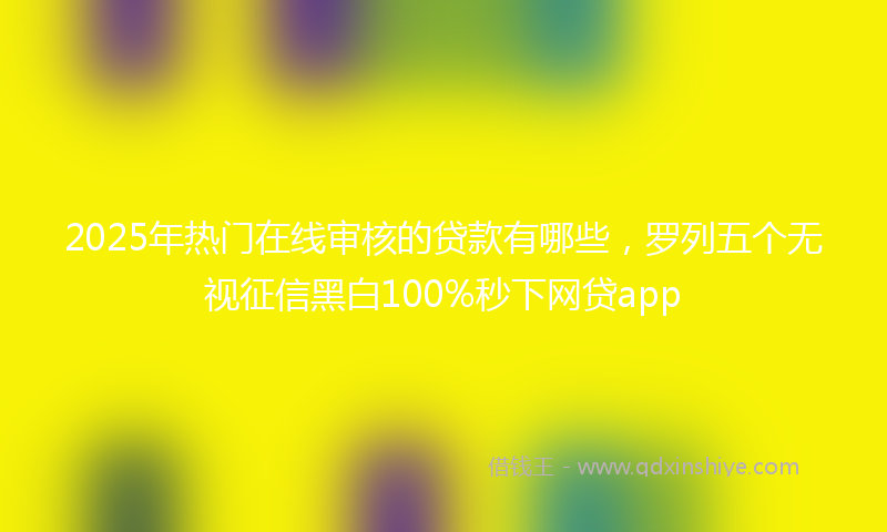 2025年热门在线审核的贷款有哪些，罗列五个无视征信黑白100%秒下网贷app