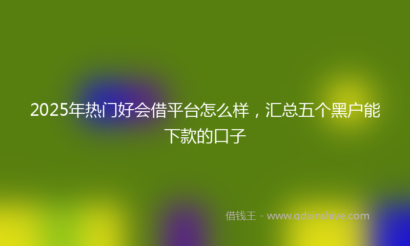 2025年热门好会借平台怎么样，汇总五个黑户能下款的口子