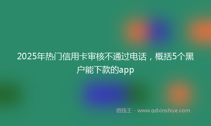 2025年热门信用卡审核不通过电话,概括5个黑户能下款的app