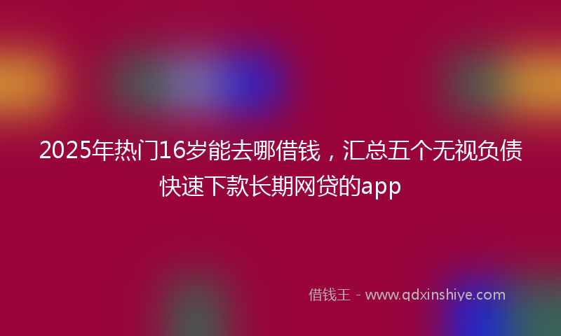 2025年热门16岁能去哪借钱，汇总五个无视负债快速下款长期网贷的app