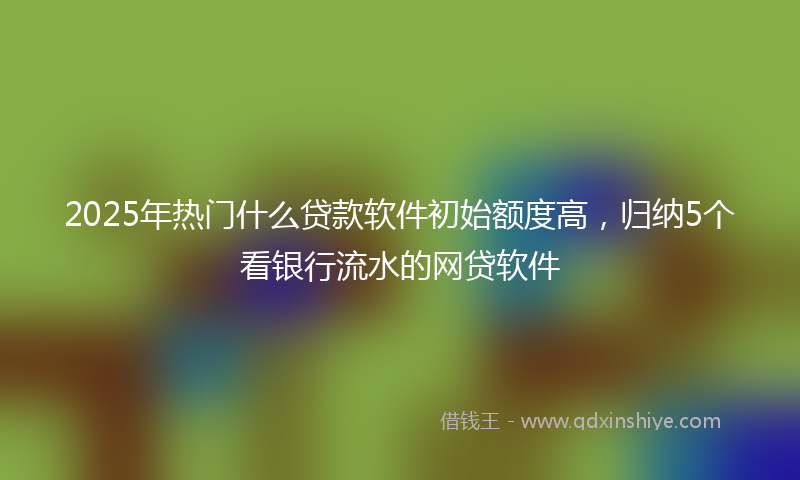 2025年热门什么贷款软件初始额度高，归纳5个看银行流水的网贷软件