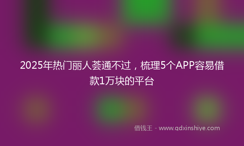 2025年热门丽人荟通不过，梳理5个APP容易借款1万块的平台
