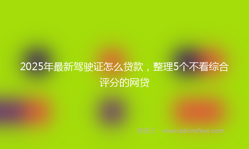 2025年最新驾驶证怎么贷款，整理5个不看综合评分的网贷