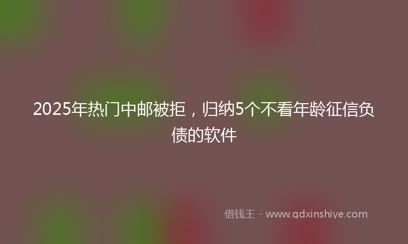 2025年热门中邮被拒，归纳5个不看年龄征信负债的软件