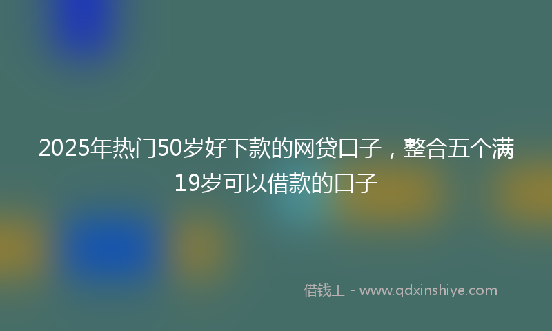 2025年热门50岁好下款的网贷口子，整合五个满19岁可以借款的口子