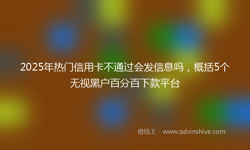 2025年热门信用卡不通过会发信息吗，概括5个无视黑户百分百下款平台