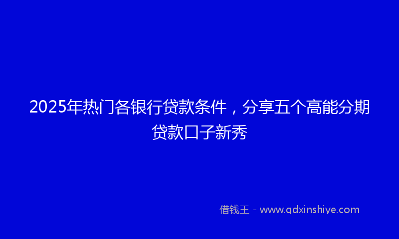 2025年热门各银行贷款条件，分享五个高能分期贷款口子新秀