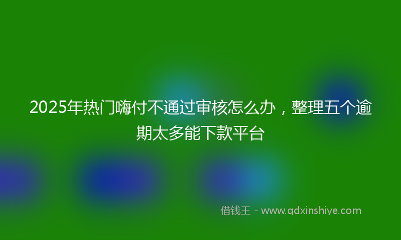 2025年热门嗨付不通过审核怎么办，整理五个逾期太多能下款平台