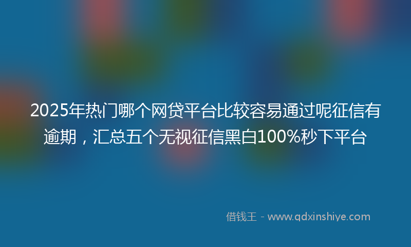 2025年热门哪个网贷平台比较容易通过呢征信有逾期，汇总五个无视征信黑白100%秒下平台