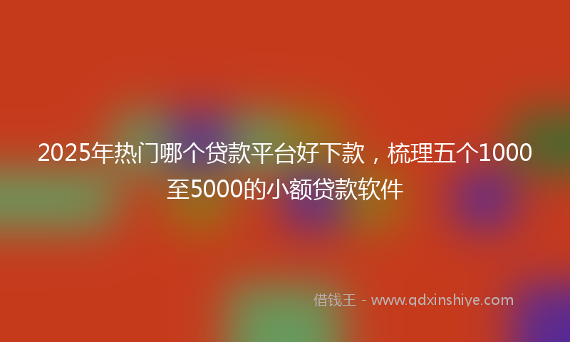 2025年热门哪个贷款平台好下款，梳理五个1000至5000的小额贷款软件