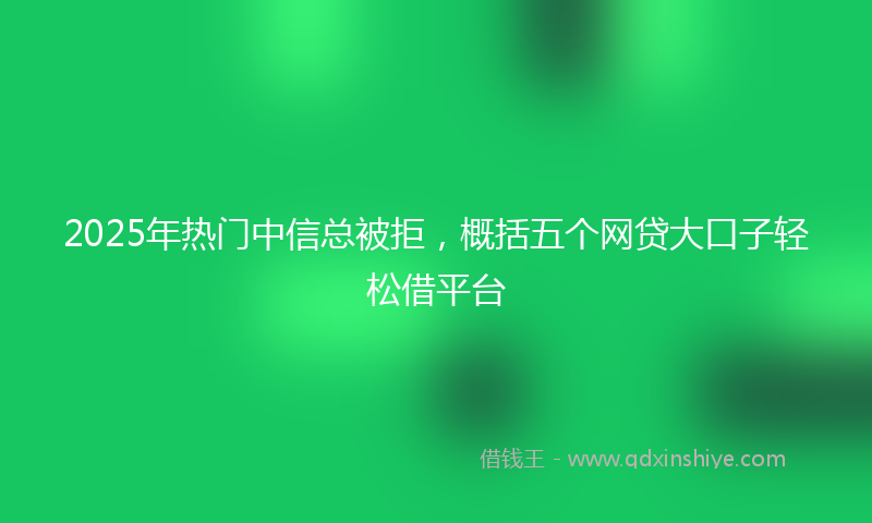 2025年热门中信总被拒，概括五个网贷大口子轻松借平台