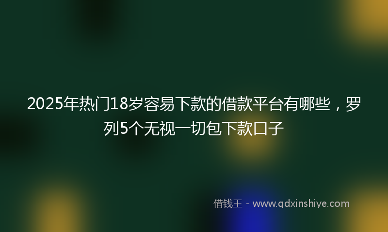 2025年热门18岁容易下款的借款平台有哪些，罗列5个无视一切包下款口子