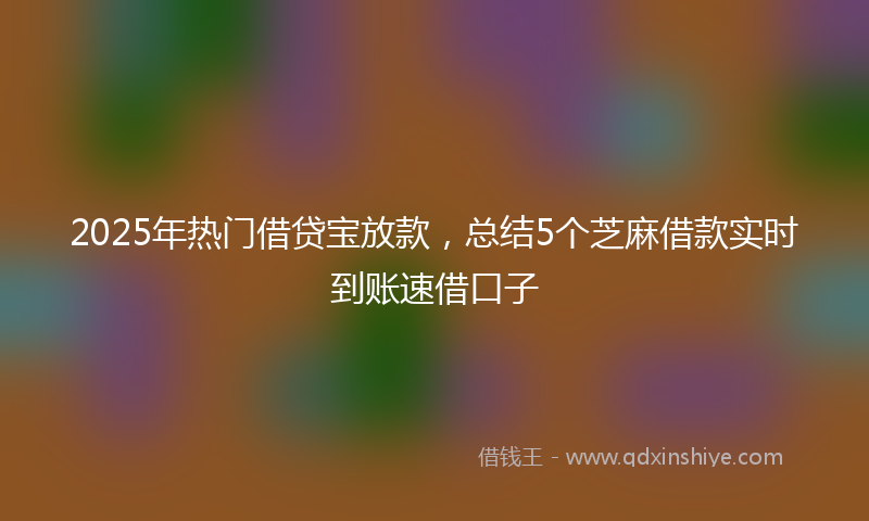 2025年热门借贷宝放款，总结5个芝麻借款实时到账速借口子